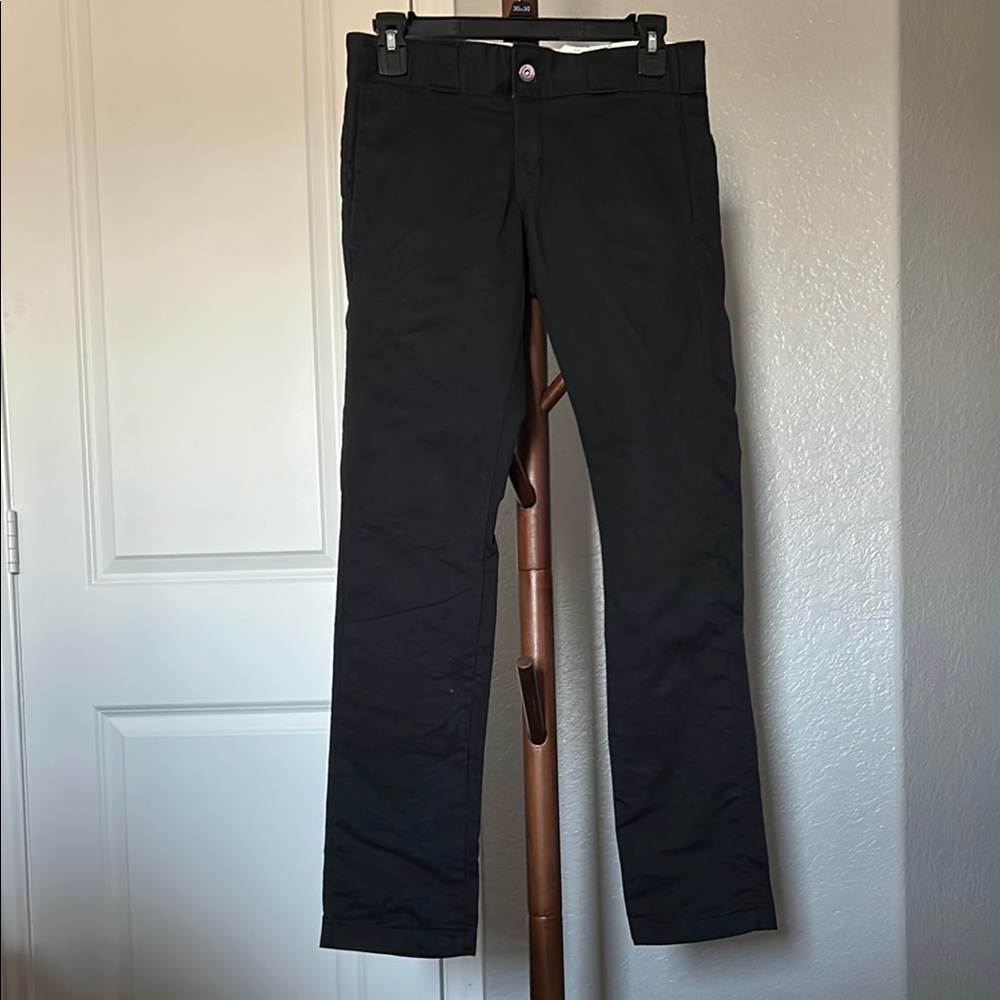 Dickies Youtb Classic Black Skinny Straight Pants Size 28x30 |C118